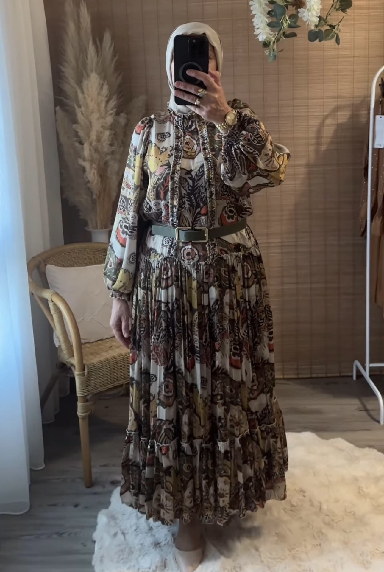 robe à motif ensemble gris foncé